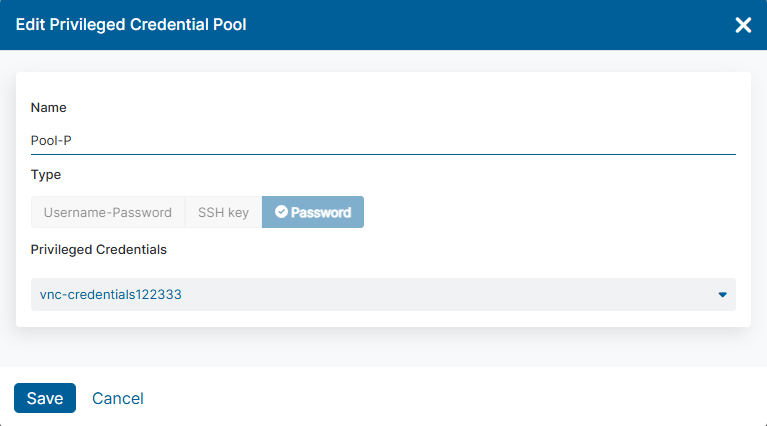 特権資格情報プールの編集 | Zscaler